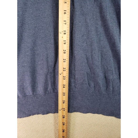 Banana Republic‎ Sweater Mens XL Blue Knit Grandpacore V Neck Luxury Silk Blend - Picture 5 of 10